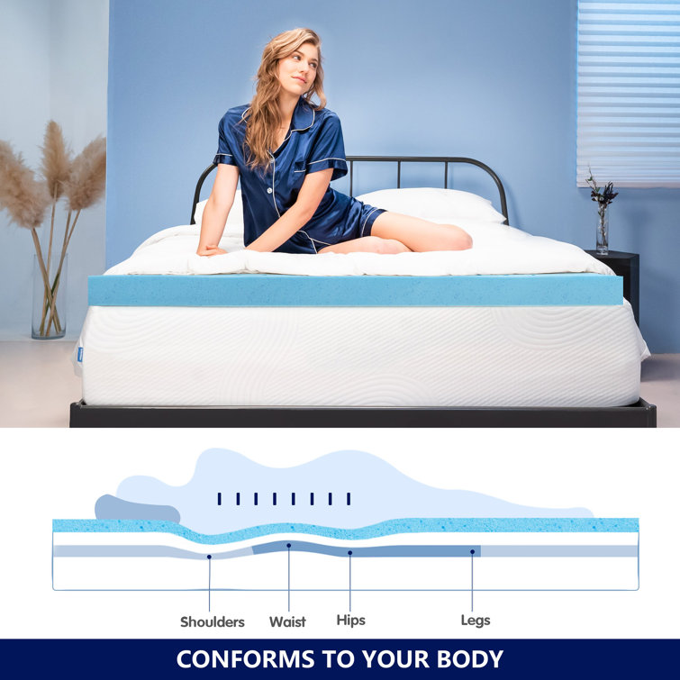 Symple Stuff Oradell 7.5cm Memory Foam Mattress Topper Wayfair.co.uk